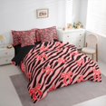 thumbnail image 3 of Homewish Cute Bow Knot 7-Piece Twin Bedding Sets For Female Men Teens,Animal Zebra Print Bedding Comforter Set,Black Pink Stripes Breathable Sheet Sets,Super Cozy Room Decor,Reversible, 3 of 8