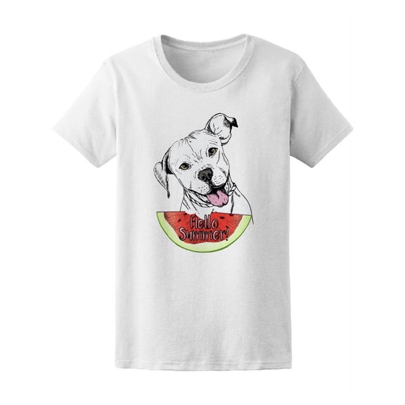 Hello Summer Cute Pitbull Dog Tee Women's -Image by Shutterstock