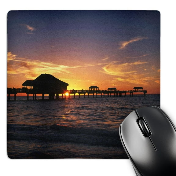 3dRose, Clearwater beach and pier at sunset, Florida, USA - US10 AJE0290 - Adam Jones, MousePad