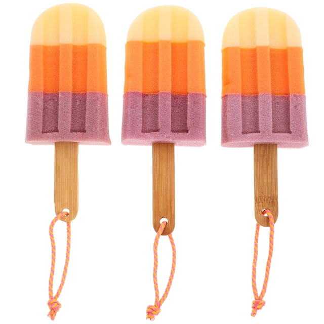 Miangastore 3Pcs Ice Cream Shaped Bath Ball Bathing Towel Creative Bath Flower Shower Rubbing Towel Random Style