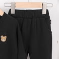 thumbnail image 7 of Baby Boy Fall Winter Clothes Toddler Kids Solid Outfits Long Sleeve Sweatshirt Tops + Joggers Pants Set Black,18-24 Months, 7 of 7