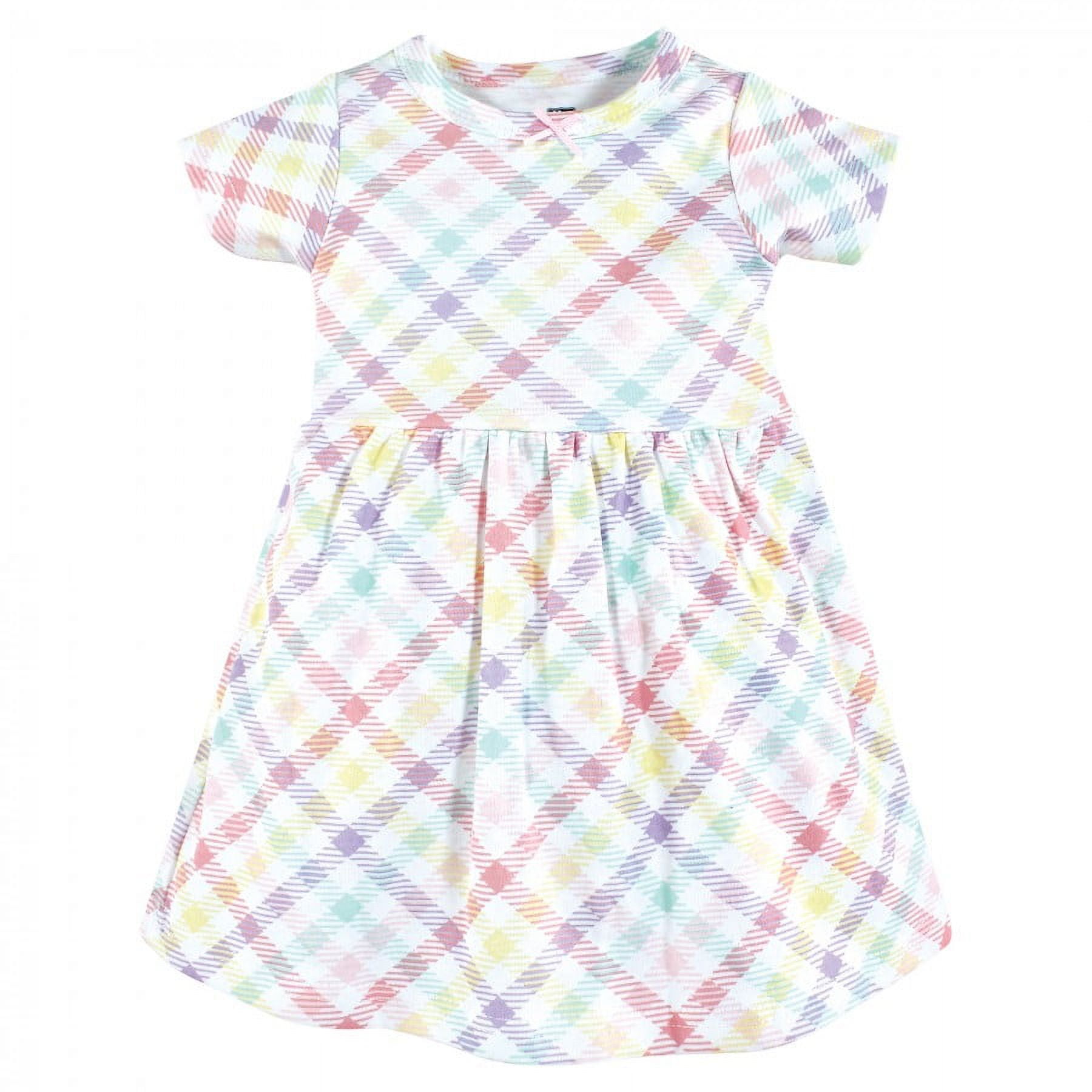 Hudson Baby Infant and Toddler Girl Cotton Dresses, Pink Tulips, 2 Toddler