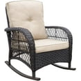 thumbnail image 4 of JP Outdoor 2PCS Modern Farmhouse Wicker Rocking Chair for Indoor or Outdoor Patio,Khaki（Brown Wicker), 4 of 10