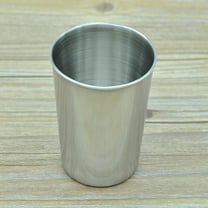 TEHAUX 2Pcs Stainless Steel Cup Square Silver Small Metal Cups 180ml For Travel Use