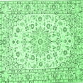 thumbnail image 1 of Ahgly Company Indoor Square Medallion Emerald Green Traditional Area Rugs, 3' Square, 1 of 4