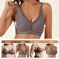 thumbnail image 6 of Qylux Bras For Women No Underwire Deep V Mesh Comfortable Bralette Seam-Free Full-Coverage Daily Bra，Coffee，S, 6 of 9