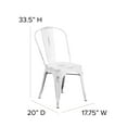 thumbnail image 4 of Flash Furniture Blake Commercial Grade 4 Pack Distressed White Metal Indoor-Outdoor Stackable Chair, 4 of 7