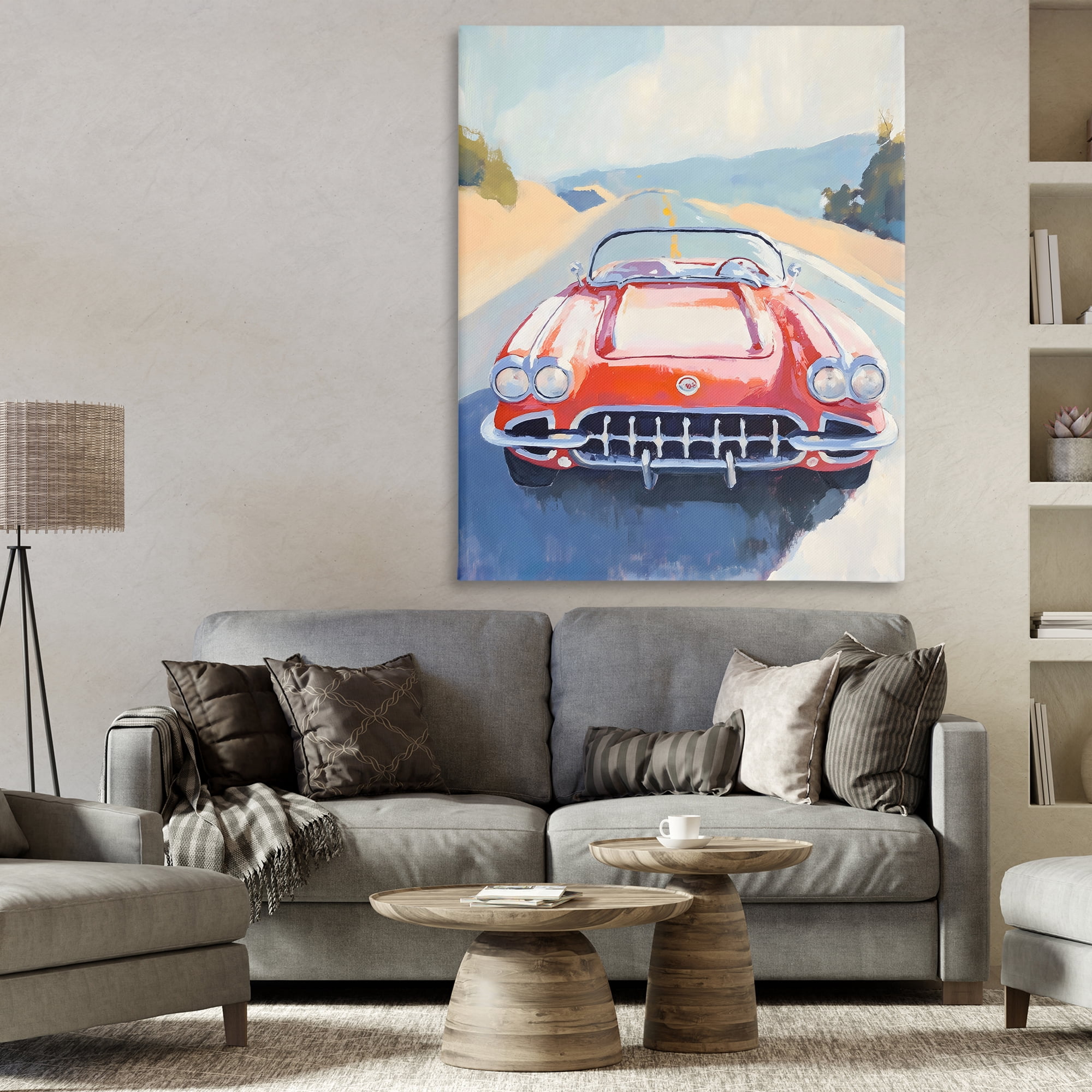 Stupell Industries Red Sports Car on Journey Canvas Wall Art, design by The Prints Vibe