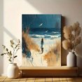 thumbnail image 6 of Qisvanset 12x16 Inch Framed Canvas Wall Art Joshua Verse Blue Coastal Beachy Faith Apartment Home Wall Decor, 6 of 8
