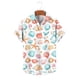 thumbnail image 4 of Mens Casual Manga Corta Botón Abajo Camisas Turndown Cuello Impreso Blusa de Verano Respirable, 4 of 6