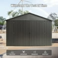thumbnail image 6 of Miekor Furniture 12x25FT Outdoor Metal Garage Shed, Extra Large Metal Carport with Lockable Double Hinged Doors, Heavy Duty Car Shelter for Car, Truck, Motorcycle and Lawn Equipment, Dark Grey MK9689, 6 of 10