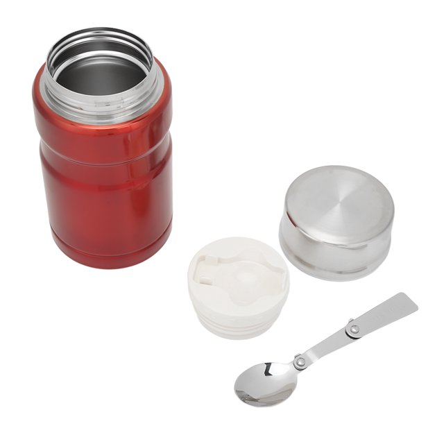 Recipiente térmico para alimentos de acero inoxidable con aislamiento de 26 oz y 750 ml, para almuerzo o refrigerio, color rojo