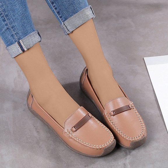 Kayannuo Womens Shoes Summer Womens Fashion Women's Snail Shoes Sweet Middle Age Mom's Flats Shoes Comfortable Single Shoes