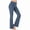 Dark Blue, variant on Women's High Waisted Flare Yoga Pants, Ribbed Knit Stretchy Leggings for Booty Lifting, Casual Workout Bottoms for Yoga, Pilates, and Low Impact Exercise-White