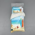 thumbnail image 1 of Ambesonne Summer Bedding Set 3 Pcs, Sand Beach Surfboard, Twin, Multicolor, 1 of 3