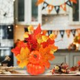 thumbnail image 4 of Corona Decorativa de Calabaza para Halloween | Hojas de Arce de Plástico Multicolor y Bayas Rojas | Centro de Mesa Festivo de 7.9 Pulgadas para La Decoración Del Hogar En Acción de Gracias, 4 of 6