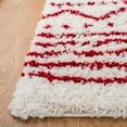thumbnail image 3 of SAFAVIEH Arizona Teagan Geometric Shag Area Rug, Ivory/Red, 9' x 12', 3 of 8
