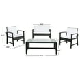 thumbnail image 6 of SAFAVIEH Krissy Outdoor Patio 4 Piece Conversation Set, Black/White, 6 of 7