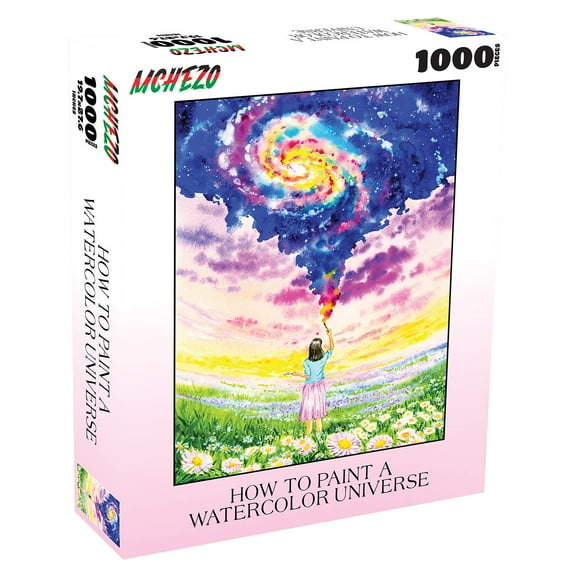 Mchezo 1,000 Piece Jigsaw Puzzle, How to Paint a Watercolor Universe Puzzle, Surrealistic Scene to Take You Away, 28 x 20 Inch Puzzle
