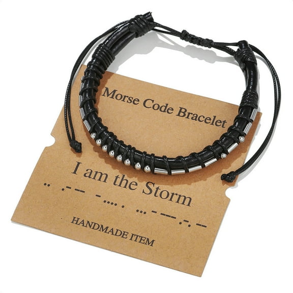 hengsof Morse Code String Bracelet, Inspirational Design Gift for Women Men Couples, Personalized Wrist Accessory, Adjustable Beaded Friendship Jewelry