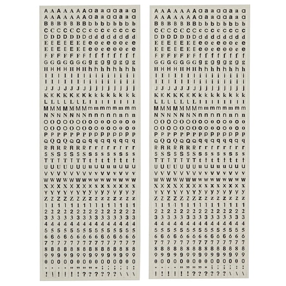 Recollections Black Mini Font Alphabet and Number Stickers, 12 Packs: 2 ct. (24 total)