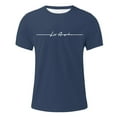 thumbnail image 4 of ZHOGXU Men's Summer T Shirt Short Sleeve Round Neck Letter Print Comfortable Breathable Tee Top For Casual Daily Wear,Navy,Xxxxxl, 4 of 4