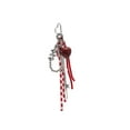 thumbnail image 2 of Red Bow Keychain for Keys and Bags, 5.12 Inch Soft Velvet Car Accessory with Metal Ring, Cute Gift for Women Girls, Decorative Purse Zipper Charm, Single Piece, 2 of 5