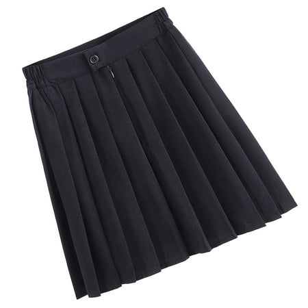 

1PC Japanese Style Uniform Skirt Preppy Style Graduate School Uniforms Tight Waist Short Skirt Cool Bust Skirt for Middle School Student (Navy Blue Size M)