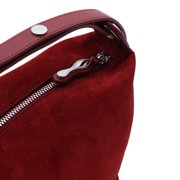Christian Louboutin Women's Burgundy Suede Silver-Hardware Handbag Burgundy