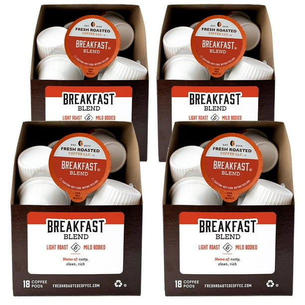 Fresh Roasted Coffee, Breakfast Blend Coffee Pods, Light Roast, Kcup