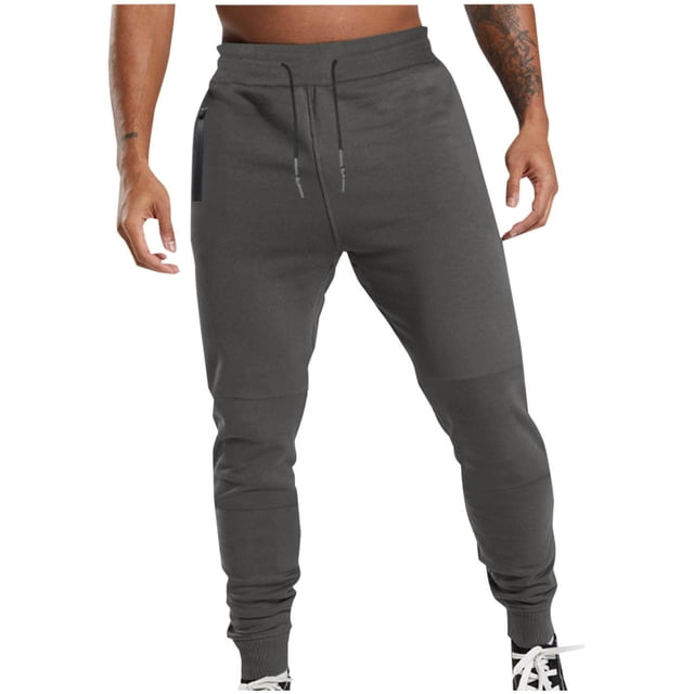 Amzcrzy Sweatpants for Men Men Casual Solid Zipper Multiple Pockets Drawstring Outdoor Sweatpants Men's Pants Men's Sweatpants Workout Pants for Men Men's Cargo Pants Pants for Men