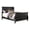 Black, variant on HMYG Modern 1pc Queen Size Bed Sleigh Design HB FB Plywood 1pc Bedframe Dark Cherry Louis Phillippe Bedroom Furniture