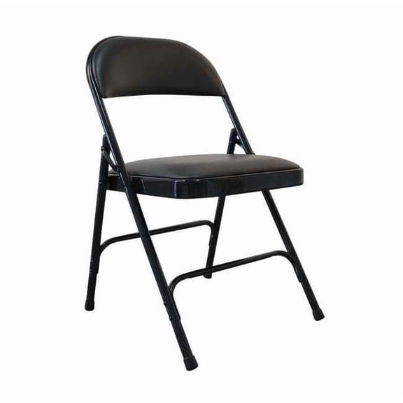 Manufacturer Varies Padded Folding Chair,Vinyl,Black,300 lb. 13V425
