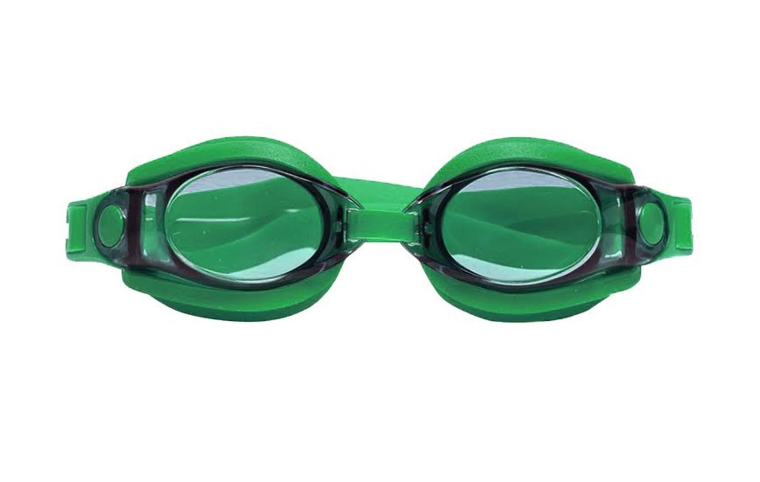 7" Silicone Sport Fitness Green Goggles Swimming Pool Accessory for Juniors, Teens and Adults by Swim Central