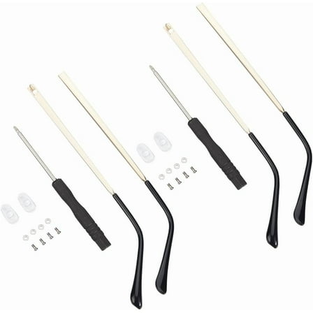 Alloy Eyeglasses Arms Replacement 2 Pairs Golded Temple Anti-Slip Glasses Leg End Tips Accessories Repair Kit Universal Eyewear Frame Repairment with Screwdriver Screw Washers for Glasses Gold