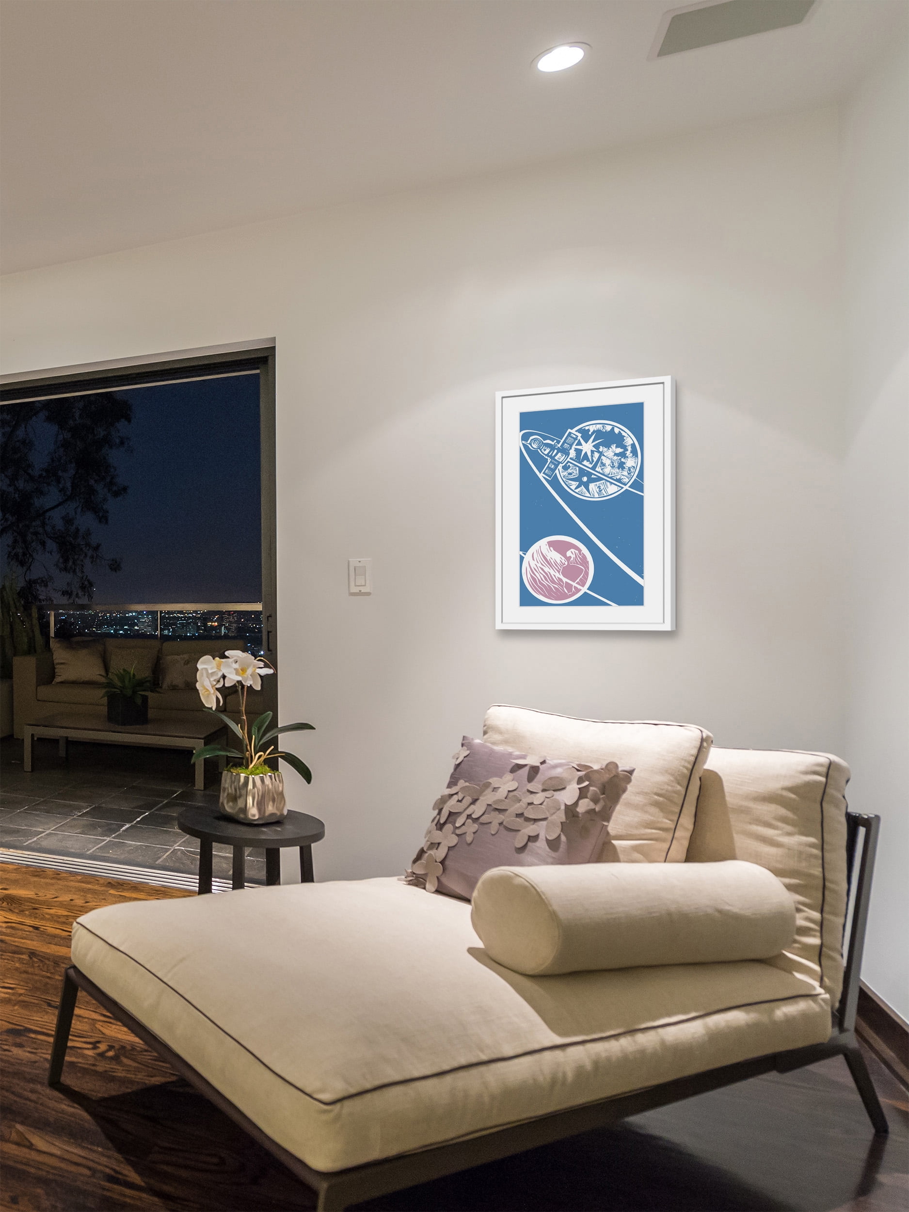 "Satellite Orbit" Framed Painting Print