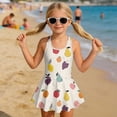 thumbnail image 3 of COEQINE Girls One Piece Tank Swimsuit with Skirt & Inner Liner, U Neck & V-Back Wide Strap Swimwear for Beach Play, Family Vacation, for Girls 8-9 Years, Colorful Fruits, 3 of 8