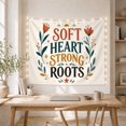 thumbnail image 5 of Floral Garden Soft with Heart Strong Roots, Inspirational Illustration for Quote Lovers, Aesthetic Wall Decor, Valentine'S Day Gift, Tapestry Wall Hanging for Dorm and Living Room, 5 of 7