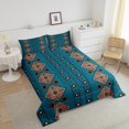 thumbnail image 4 of Erosebridal Tribal Aztec Bedding King Comforter Set, Triangle Geometry Down Comforter, Boho Theme Decor, Reversible 3pcs, 4 of 7