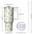 thumbnail image 2 of OBREWU Pioneer Floral Pattern Tumbler with Handle and Lid,Pioneer Floral Pattern 40oz Double Wall Vacuum Insulated Tumbler,Cups Gift for Women and Men, 2 of 7