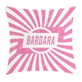 thumbnail image 1 of Barbara Throw Pillow Cushion Cover, Radial Background with Name in Rectangle in the Middle Grunge Illustration, Decorative Square Accent Pillow Case, 24 X 24 Inches, Pale Pink and White, by Ambesonne, 1 of 2