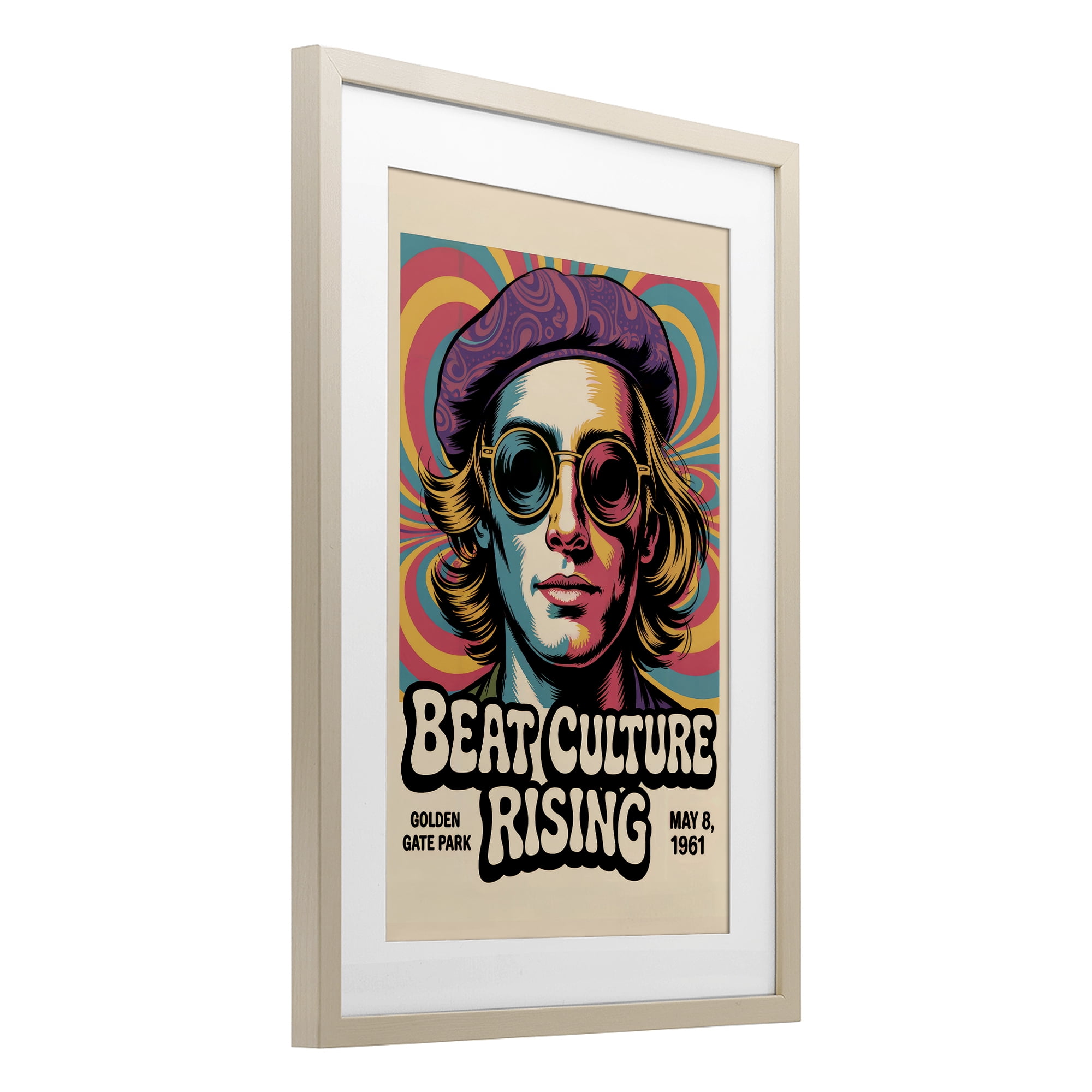 Stupell Industries Beat Culture Rising Poster Birch Framed Print Under Glass, design by Andreas Magnusson