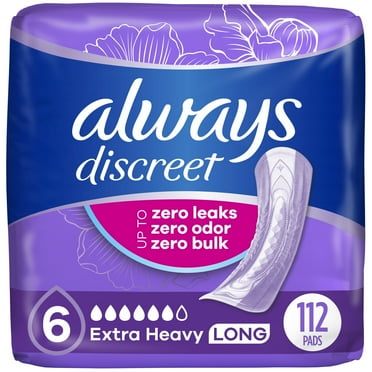 Always Discreet Pads, Extra Heavy Absorbency, Long Length, 112 Count