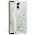 thumbnail image 3 of Compatible with Motorola Moto G Power 5G 2024 Case Glitter Liquid Clear Bling Moving Floating Sparkle with Ring Kickstand TPU Girly Women Cute Phone Case for Moto G Power 5G 2024 Sliver YBZ, 3 of 7