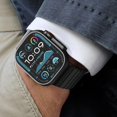 thumbnail image 3 of NewWays - Correa de metal compatible con Apple Watch Ultra/Ultra 2, Series 10, 9, 8, 7, 6, 5, 4 SE, 1/2/3, 24 mm de ancho, Negro, 3 of 7