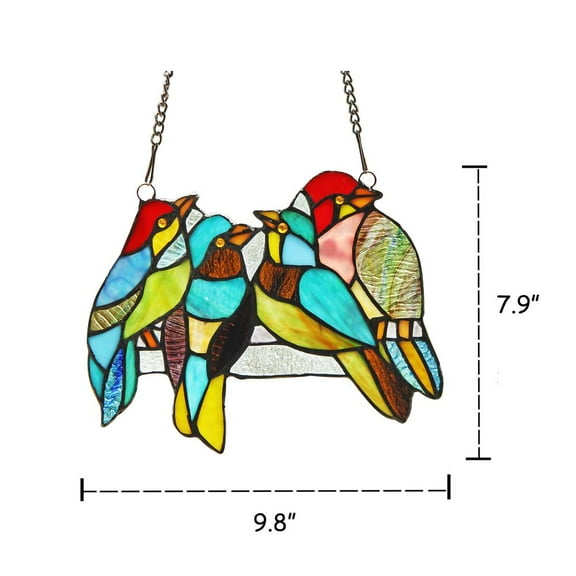 CHLOE Polly Tiffany-glass Window Panel 10"