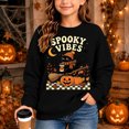 thumbnail image 2 of Venzia Women Cute Fall Sweatshirt, Retro Pumpkin Black Cat Cartoon Graphic Crewneck Casual Autumn Pullover Top, 2 of 6