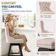 thumbnail image 4 of Swivel Bar Stools Set of 4, 26" Counter Height Bar Stools with Back, Farmhouse Velvet Barstools for 34–38" Kitchen Island, Beige (Set of 4), 4 of 11