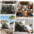 thumbnail image 5 of Black Grey Outdoor Waterproof Pillow Covers, Vintage Gold Ink Floral Chinese Painting Decorative Square Throw Pillowcase Sofa Cushion Sham for Patio/Couch/Chair, 18"x18" 2 Pack, 5 of 8
