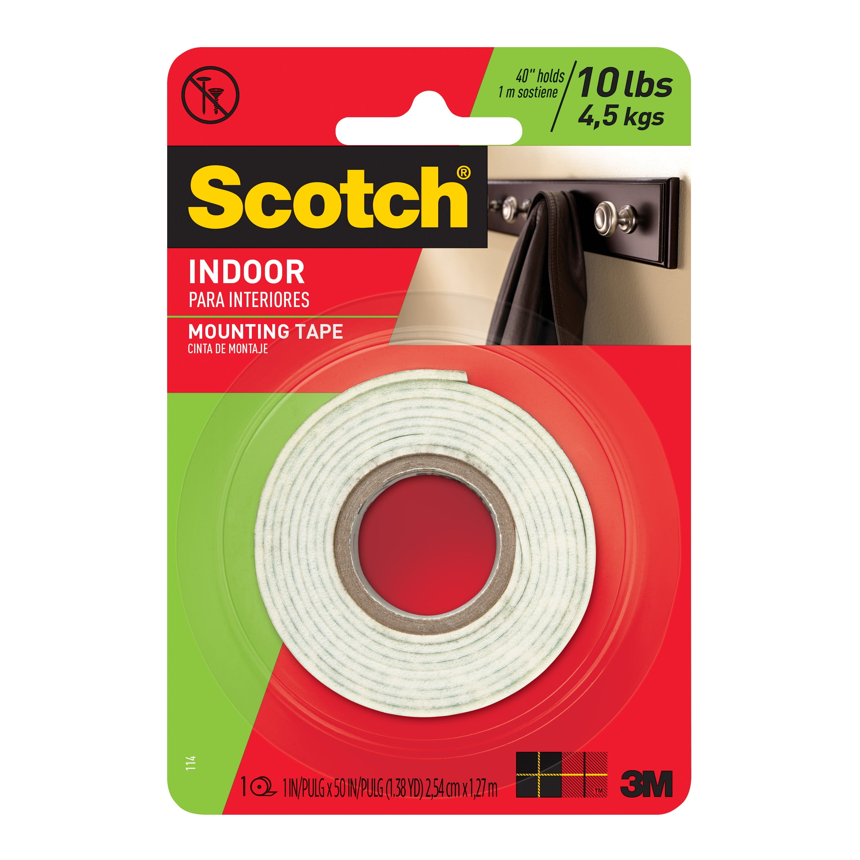 3M Scotch 1" x 5' 2 Pack Extreme Mounting Tape All Weather Tape 